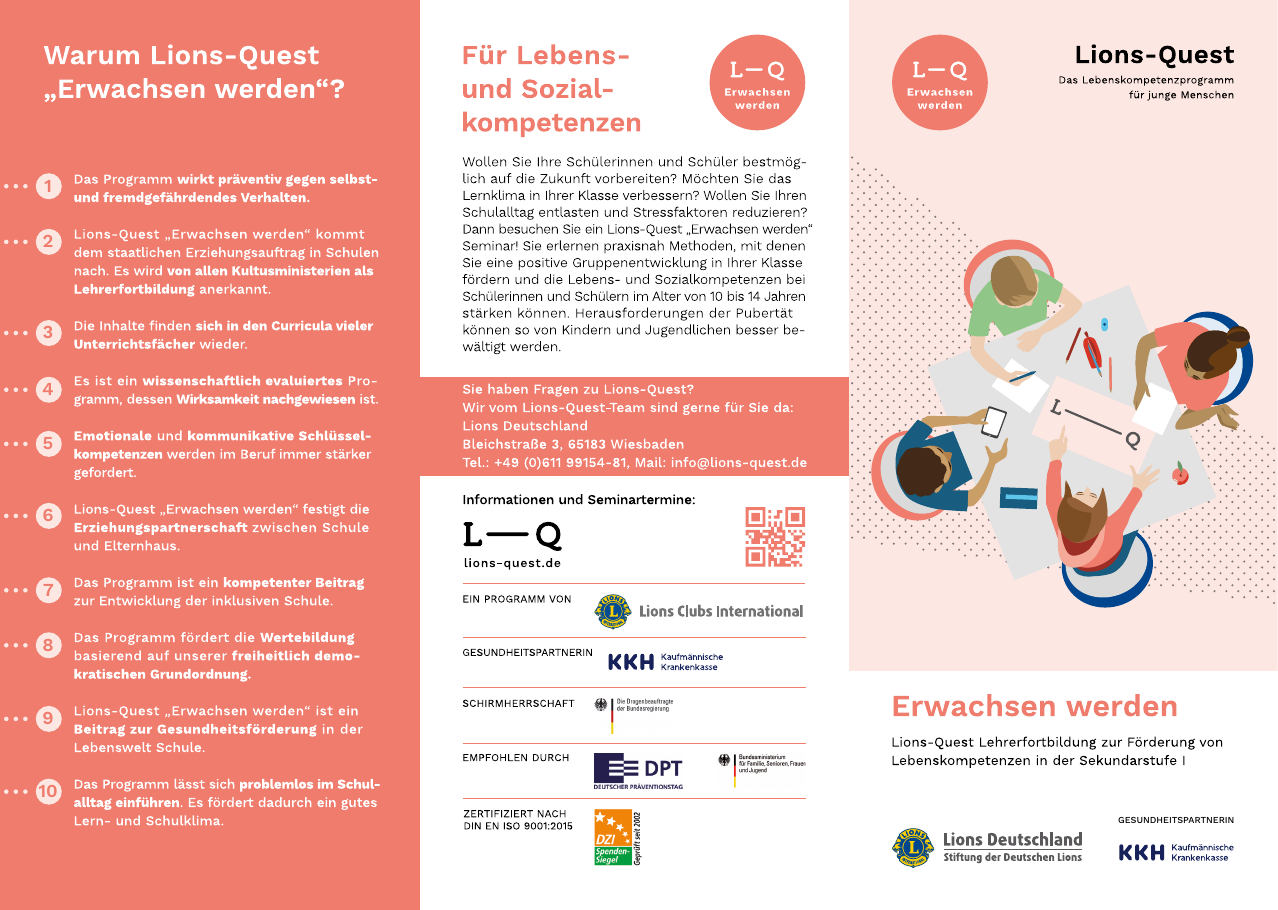 Lions-Quest „Erwachsen werden“ – Flyer